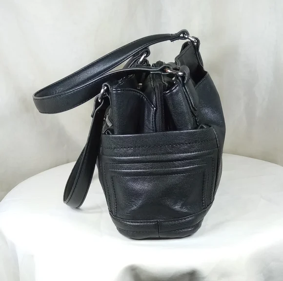 Rossetti Courte Black Fax Leather Satchel Shoulder Bag - Picture 12 of 16